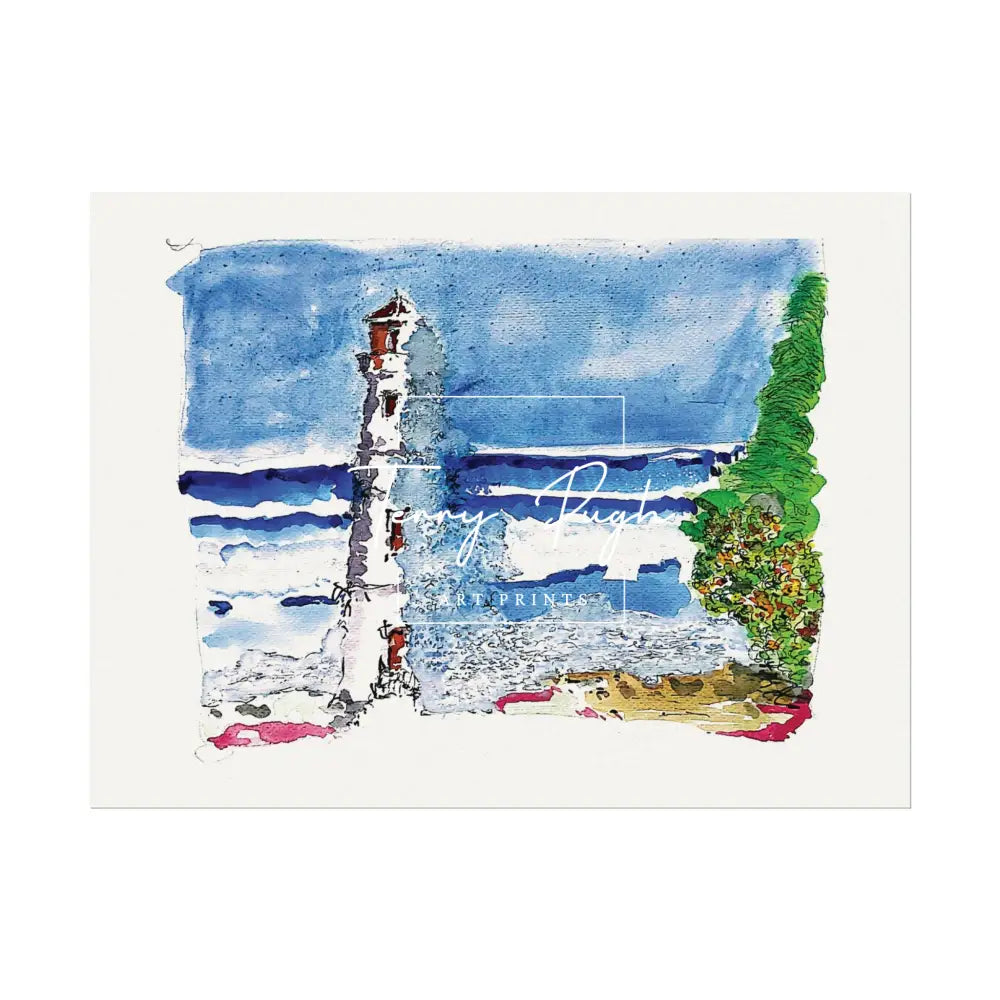 A Big Splash - Hog Island Light House - Art Print By Terry Pugh 12’’ x 9’’ (Horizontal) Poster