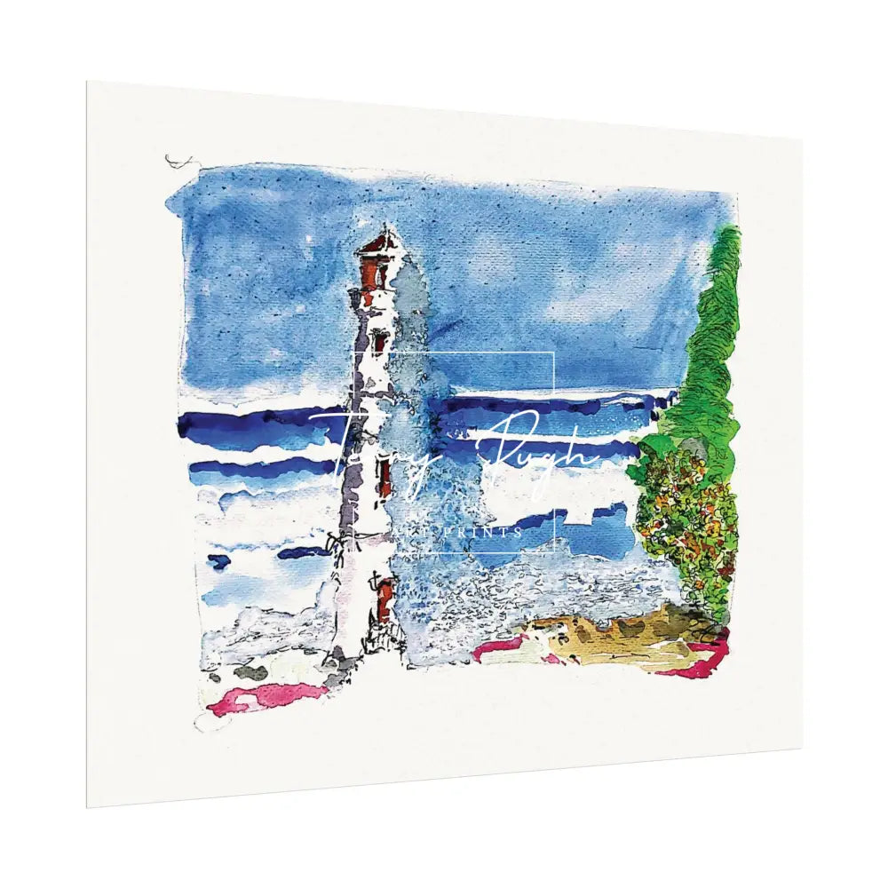 A Big Splash - Hog Island Light House - Art Print By Terry Pugh Poster