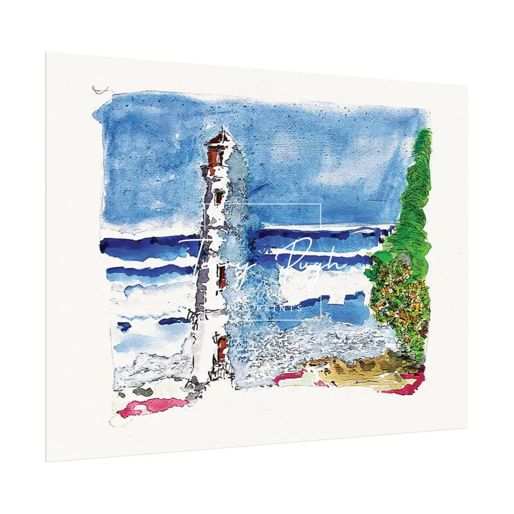 A Big Splash - Hog Island Light House - Art Print By Terry Pugh Poster
