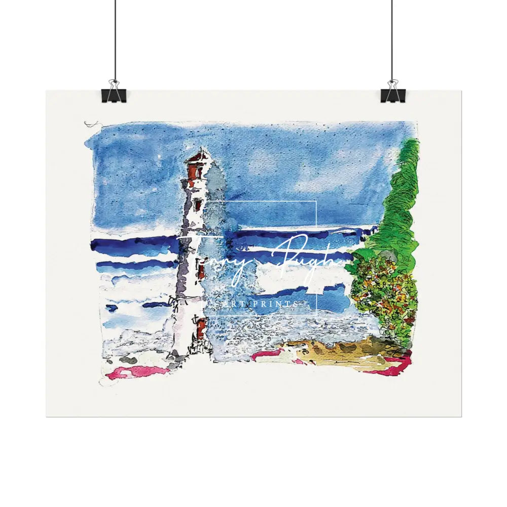 A Big Splash - Hog Island Light House - Art Print By Terry Pugh Poster