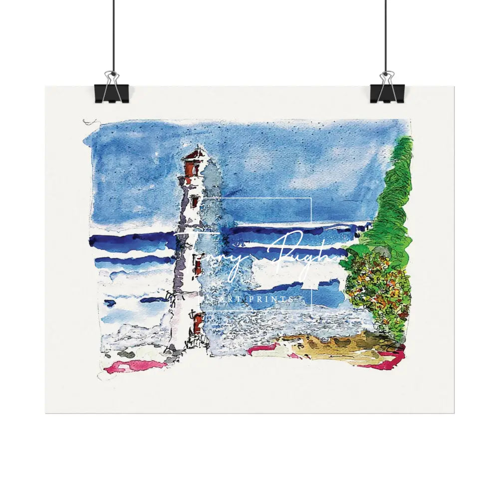 A Big Splash - Hog Island Light House - Art Print By Terry Pugh Poster