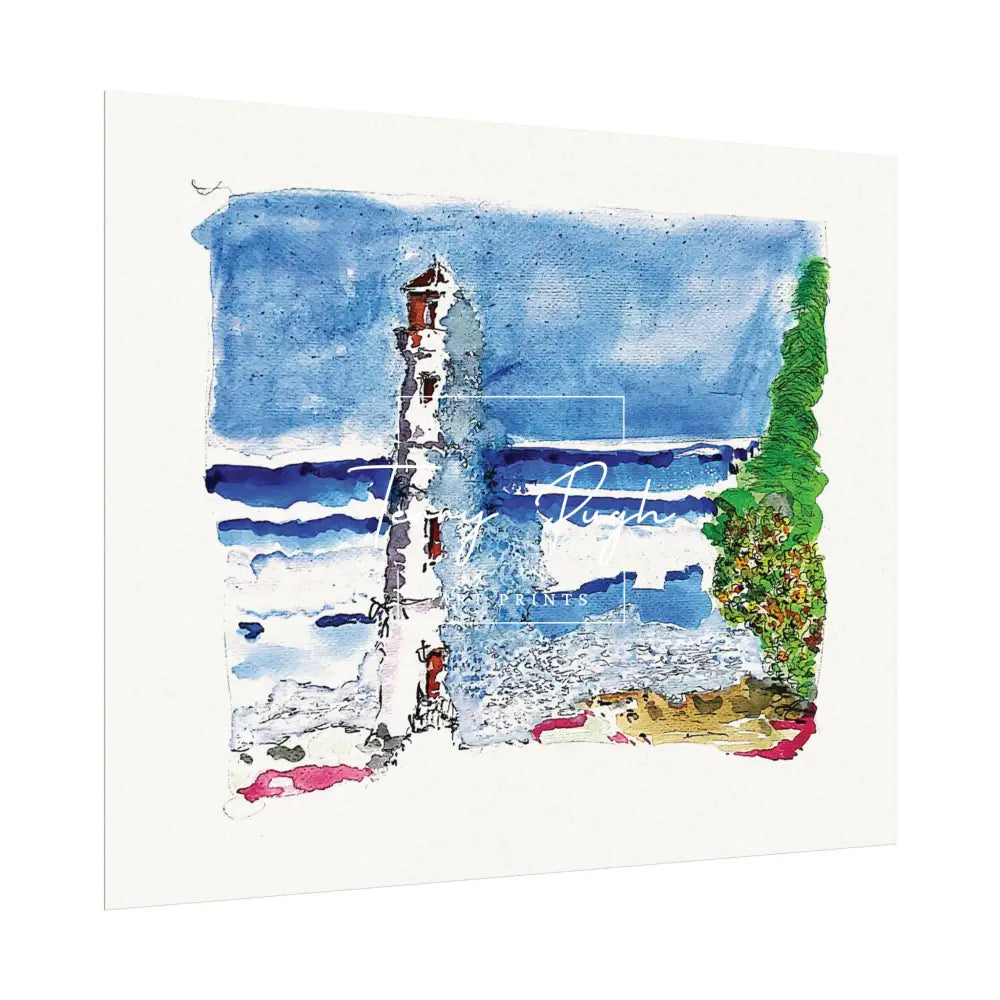A Big Splash - Hog Island Light House - Art Print By Terry Pugh Poster