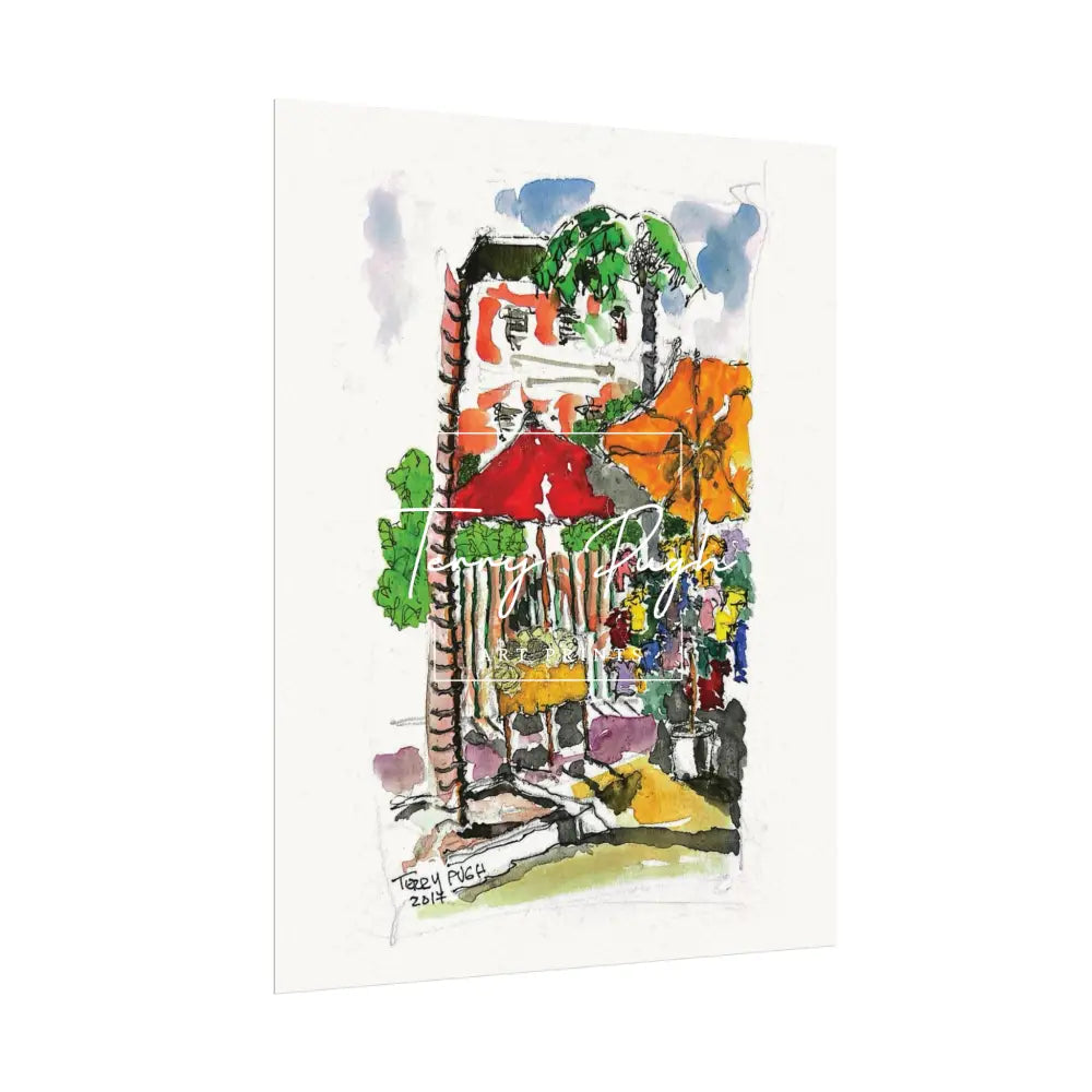 Downtown Bay Street Bahamas - Watercolor Art Print By Terry Pugh Poster