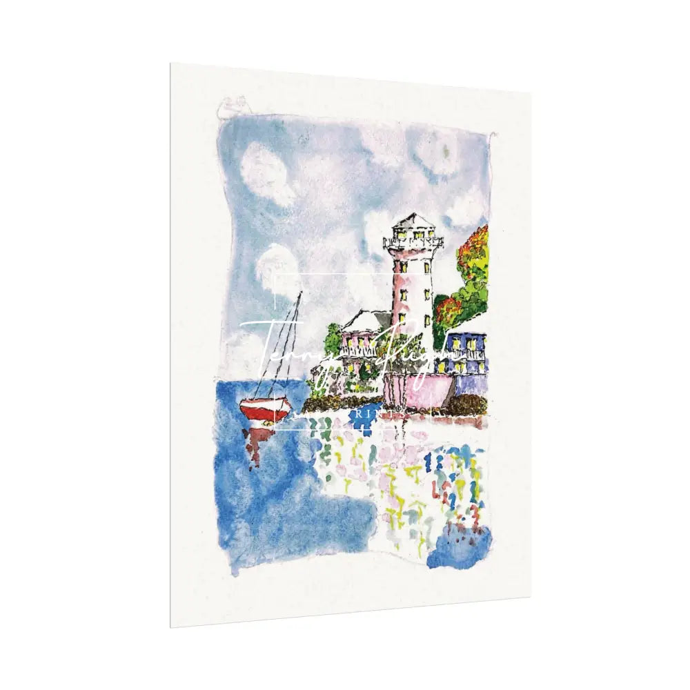 Sailing Past The Lighthouse - Art Print By Terry Pugh Poster