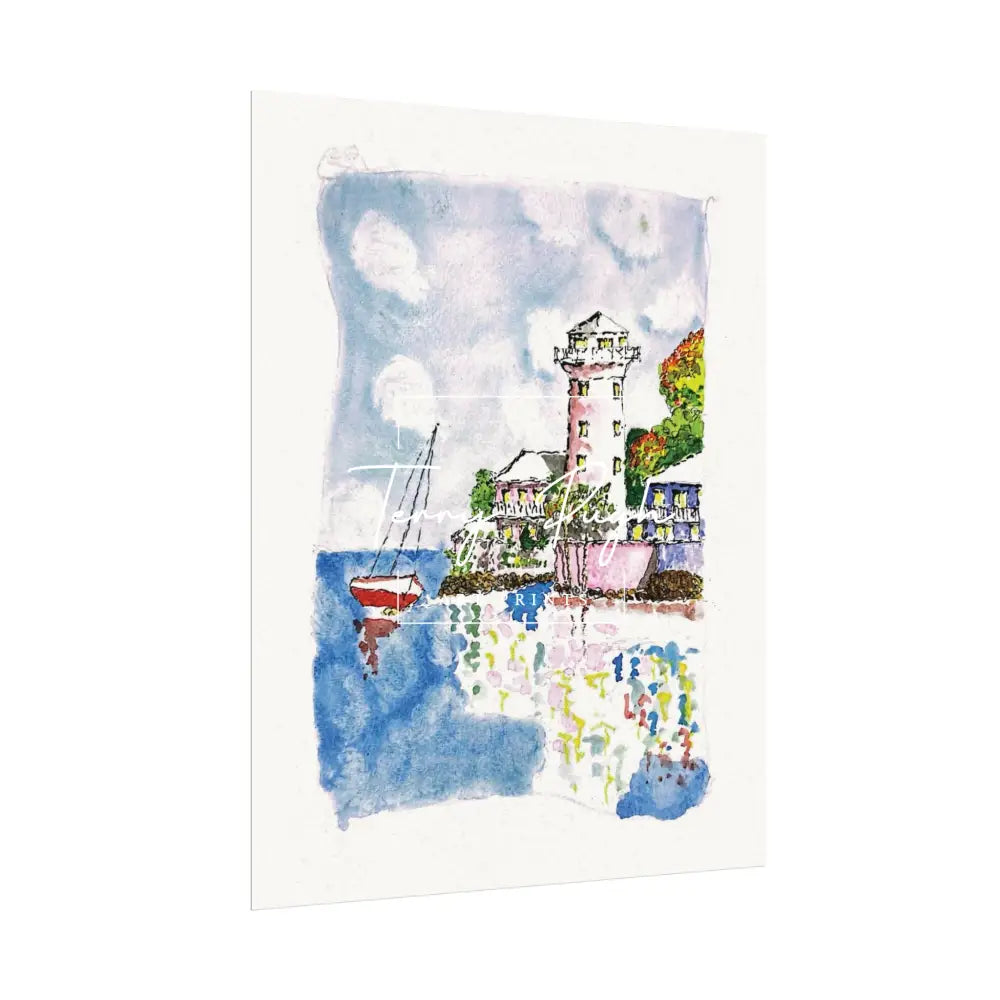 Sailing Past The Lighthouse - Art Print By Terry Pugh Poster