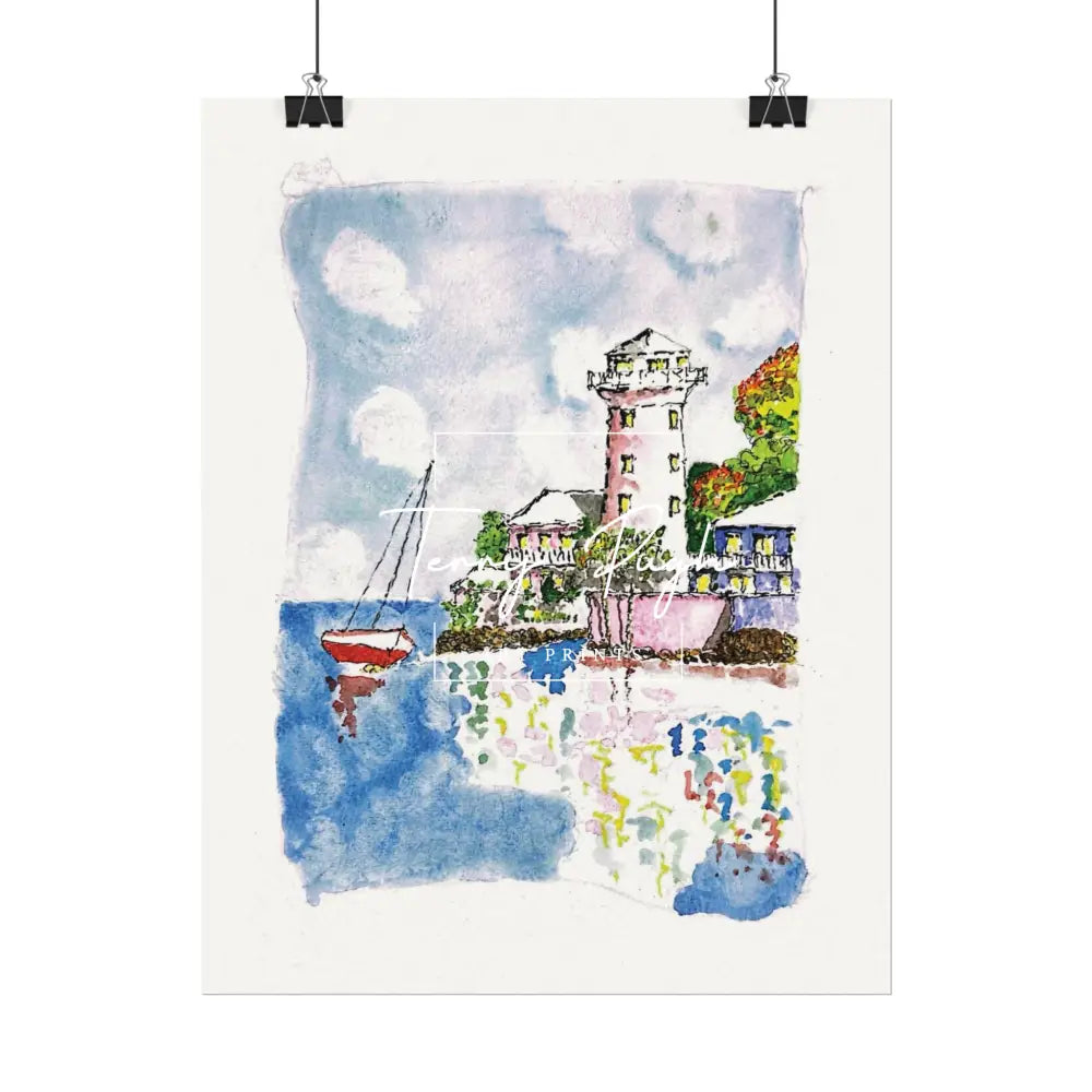 Sailing Past The Lighthouse - Art Print By Terry Pugh Poster