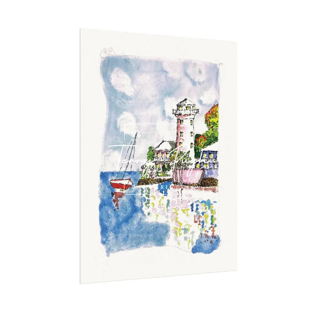 Sailing Past The Lighthouse - Art Print By Terry Pugh Poster