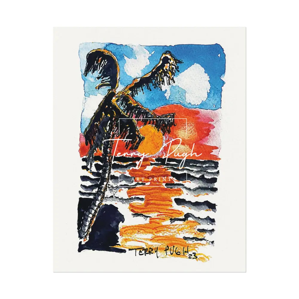 Sunset In The Bahamas - Art Print By Terry Pugh 11″ x 14″ (Vertical) Poster