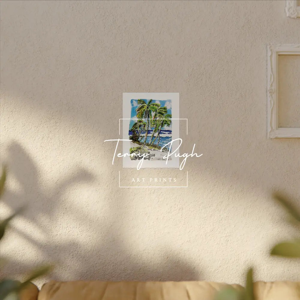 Swaying Palms – Watercolor Matte Poster by Terry Pugh Poster