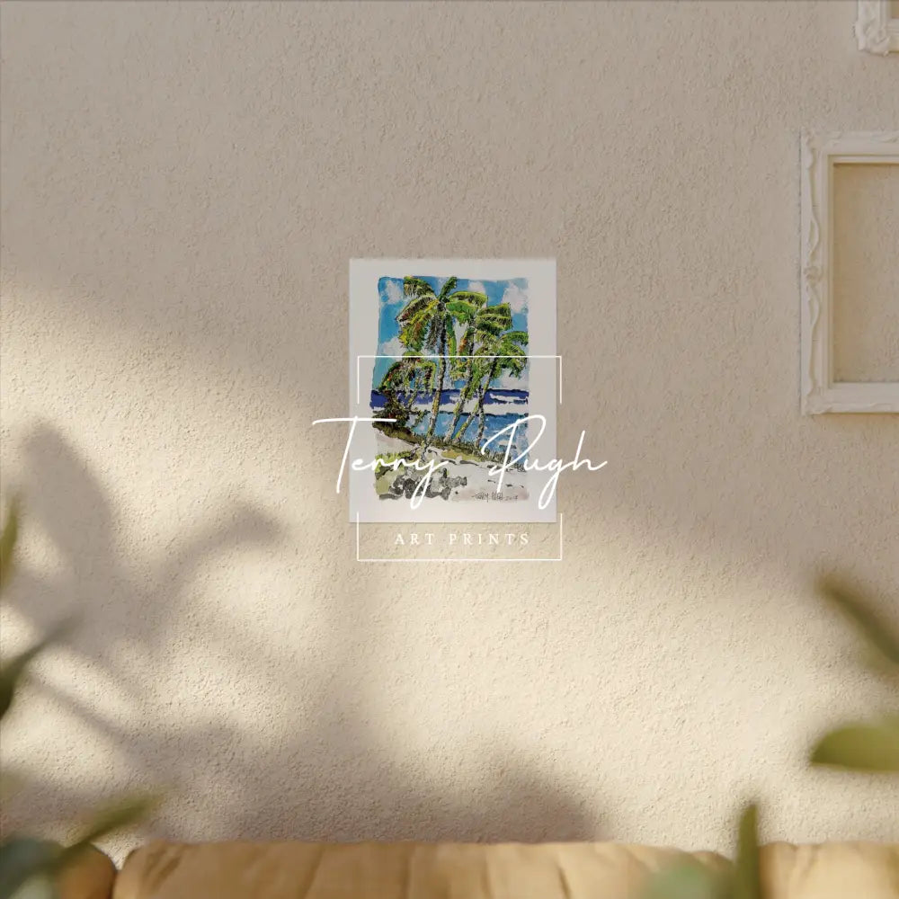 Swaying Palms – Watercolor Matte Poster by Terry Pugh Poster