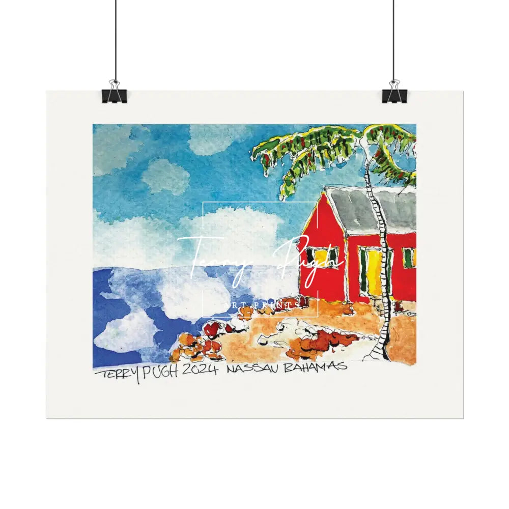 The Charming Red House - Nassau Bahamas - By Terry Pugh Poster