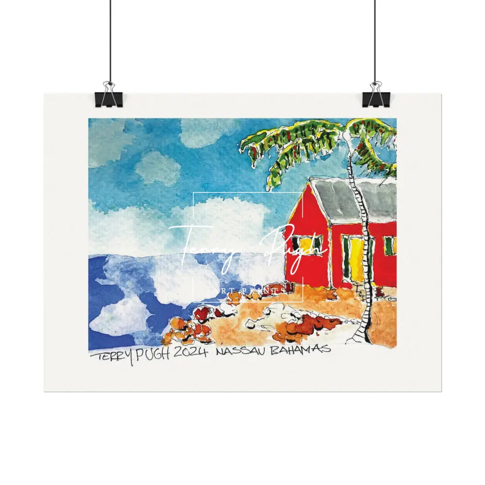 The Charming Red House - Nassau Bahamas - By Terry Pugh Poster