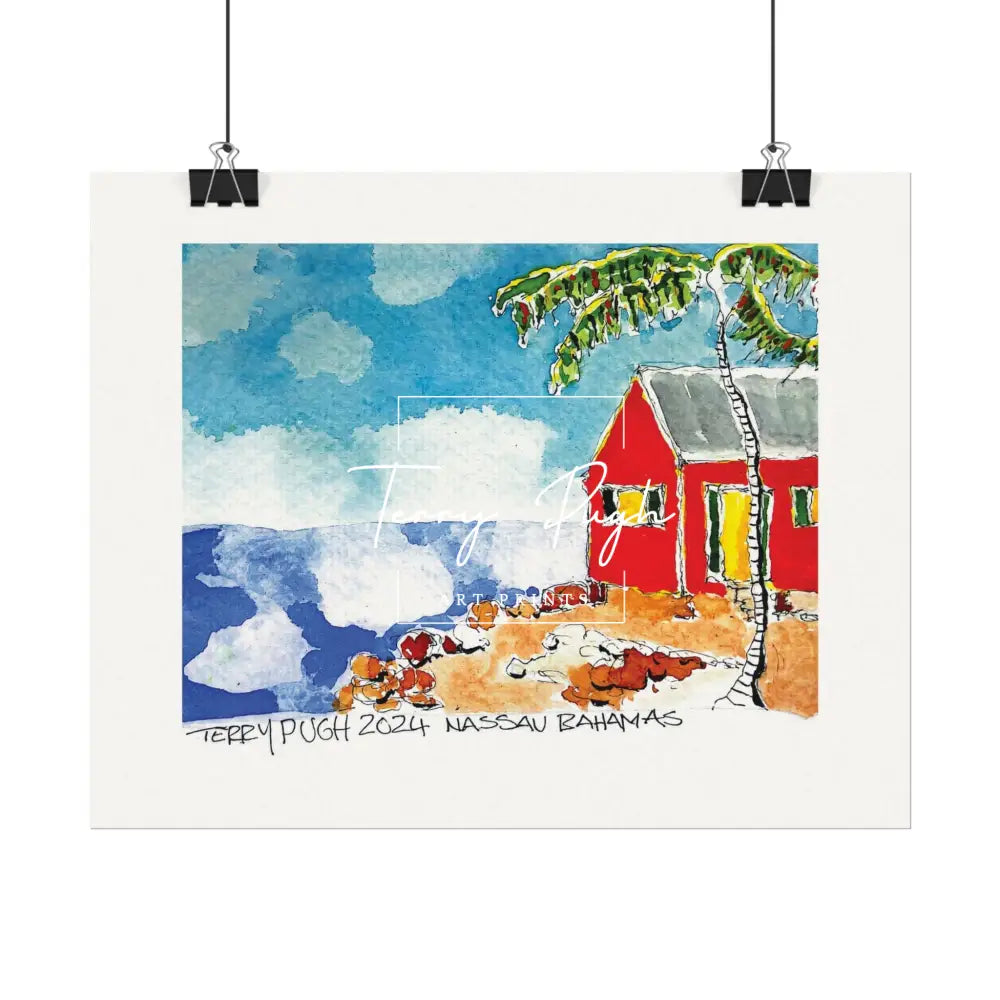 The Charming Red House - Nassau Bahamas - By Terry Pugh Poster