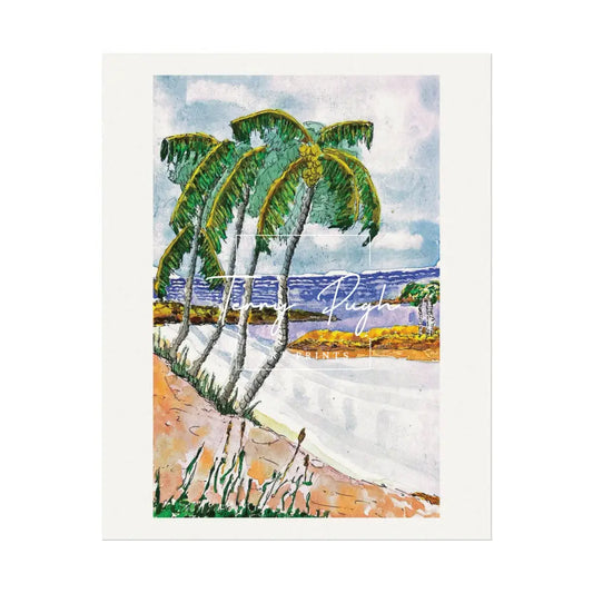 Tropical Serenity - Rose Island The Bahamas – Art By Terry Pugh 8’’ X 10’’ (Vertical) Poster