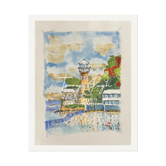 View of the Lighthouse from the Creek - Art Print By Terry Pugh 8’’ x 10’’ (Vertical) Poster