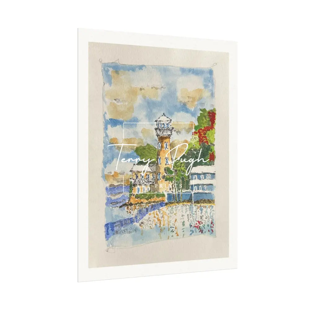 View of the Lighthouse from the Creek - Art Print By Terry Pugh Poster