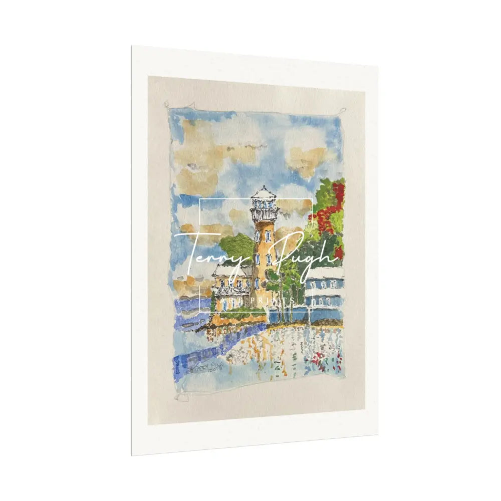 View of the Lighthouse from the Creek - Art Print By Terry Pugh Poster