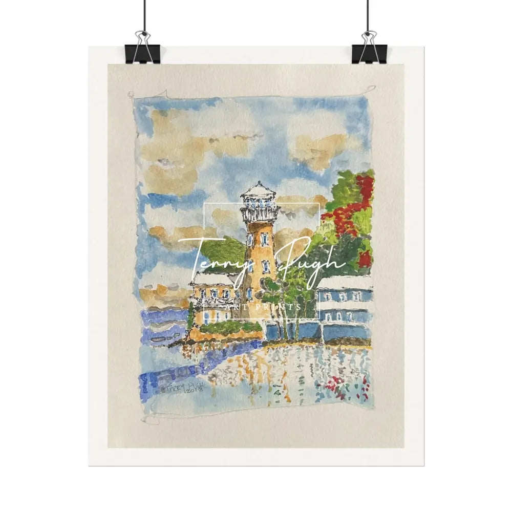 View of the Lighthouse from the Creek - Art Print By Terry Pugh Poster