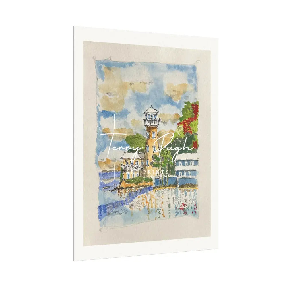 View of the Lighthouse from the Creek - Art Print By Terry Pugh Poster