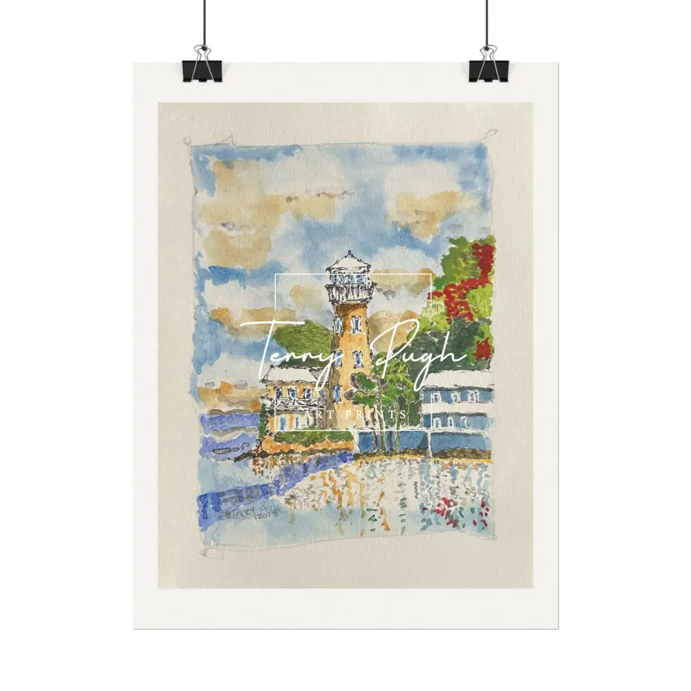View of the Lighthouse from the Creek - Art Print By Terry Pugh Poster